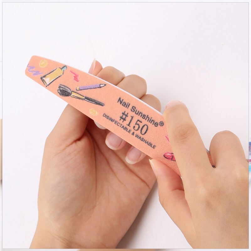 Lidan-limas de uñas con patrón , 2 piezas, doble cara, , herramientas de lijado, media luna, para manicura