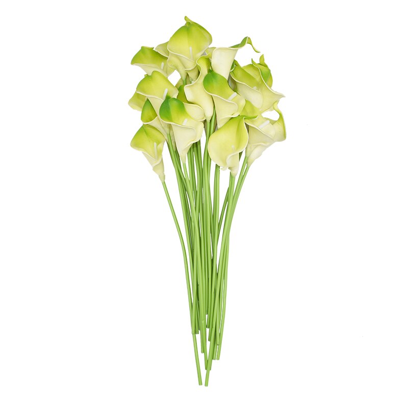 10 stk pu calla lily real touch kunstige blomster til bryllup dekoration håndlavet diy brude buket blomster kunstig dekoration: F10
