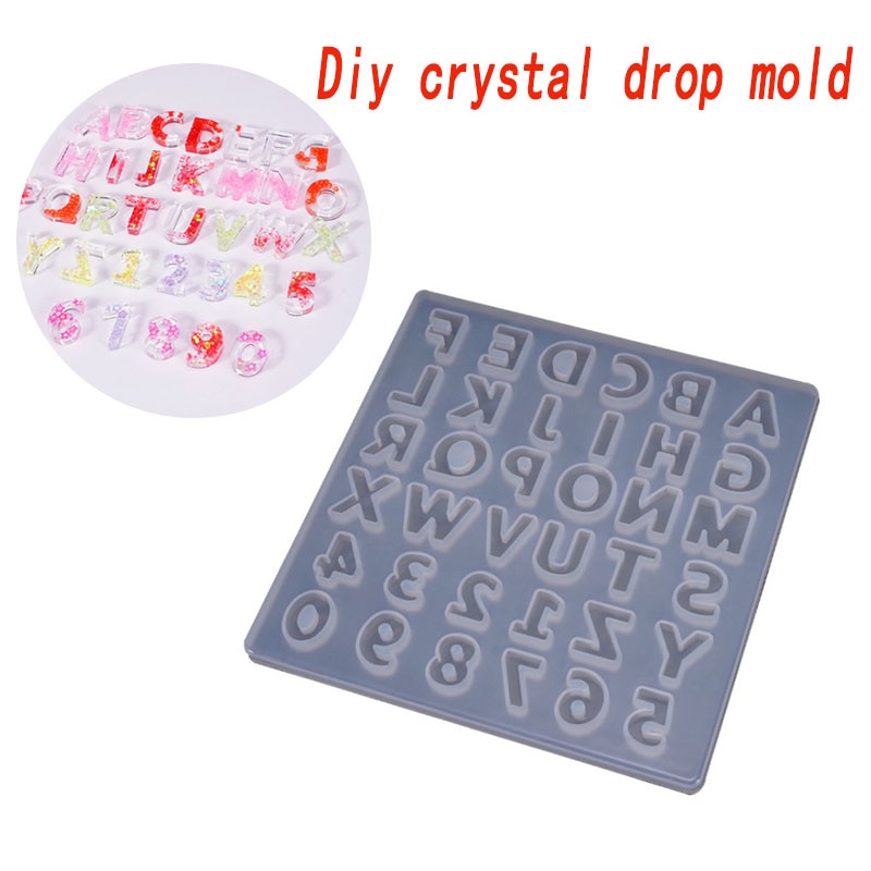 Diy Crystal Plastic Mal Hele Board Nummer Brief Mold Decoratie Brief Siliconen Mal