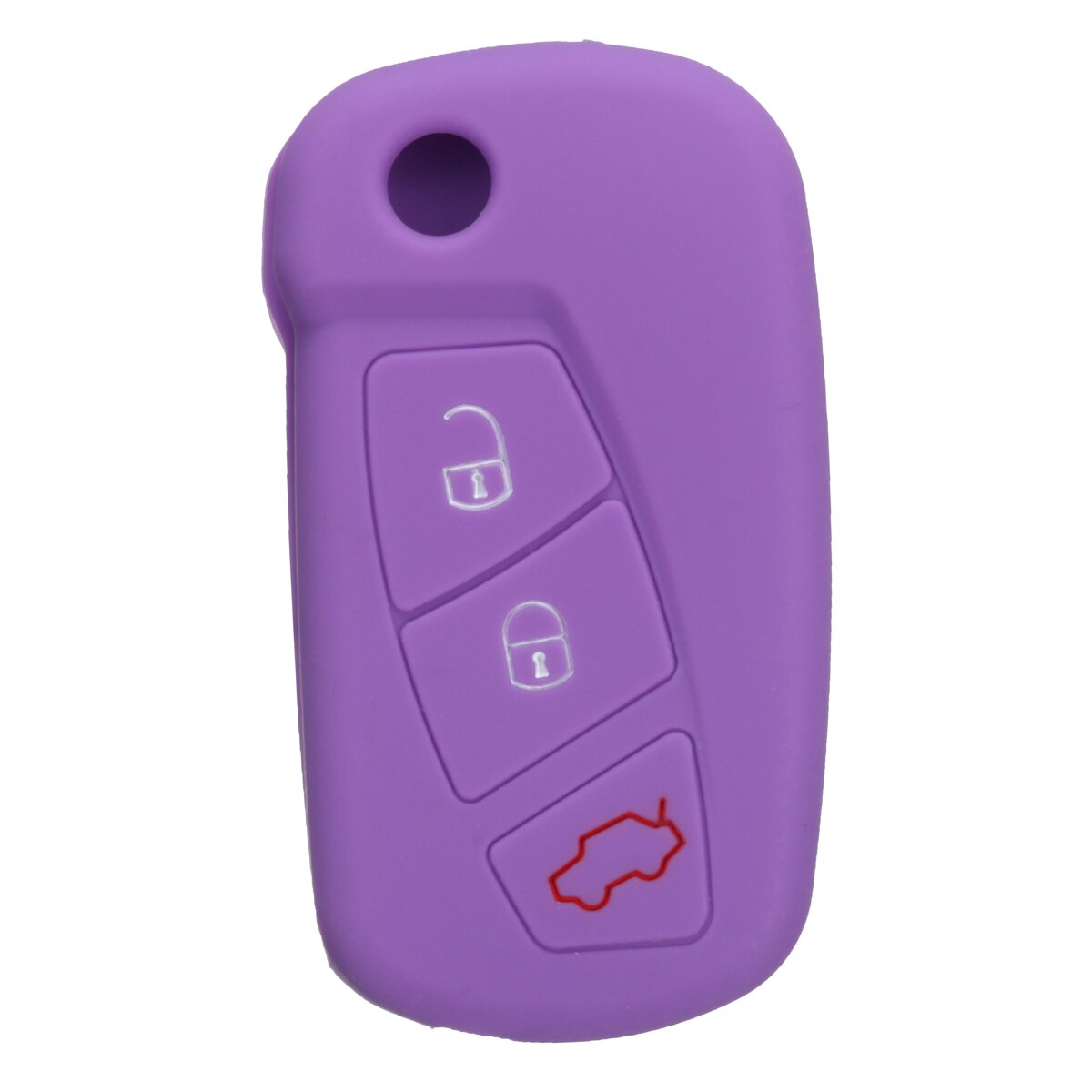 16 Kleur Siliconen 3 Button Remote Flip Key Case Fob Cover Bescherm Houder Voor Ford Ka: Paars