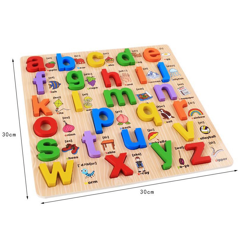 Kinderen Leren Hoofdletter Kleine Letters Board Taal Educatief Houten Speelgoed Voor Kinderen Brief Scrabble