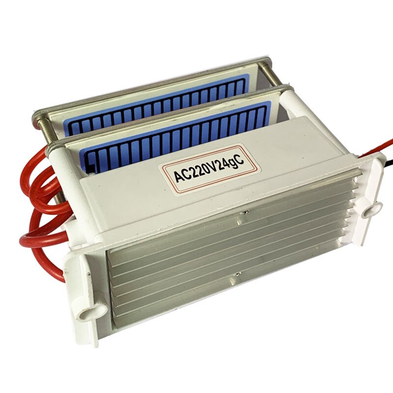 Generador de ozono de 24g, ozonizador, purificador de aire de 220V, placa cerámica de larga vida, limpiador de aire y agua, sin olores