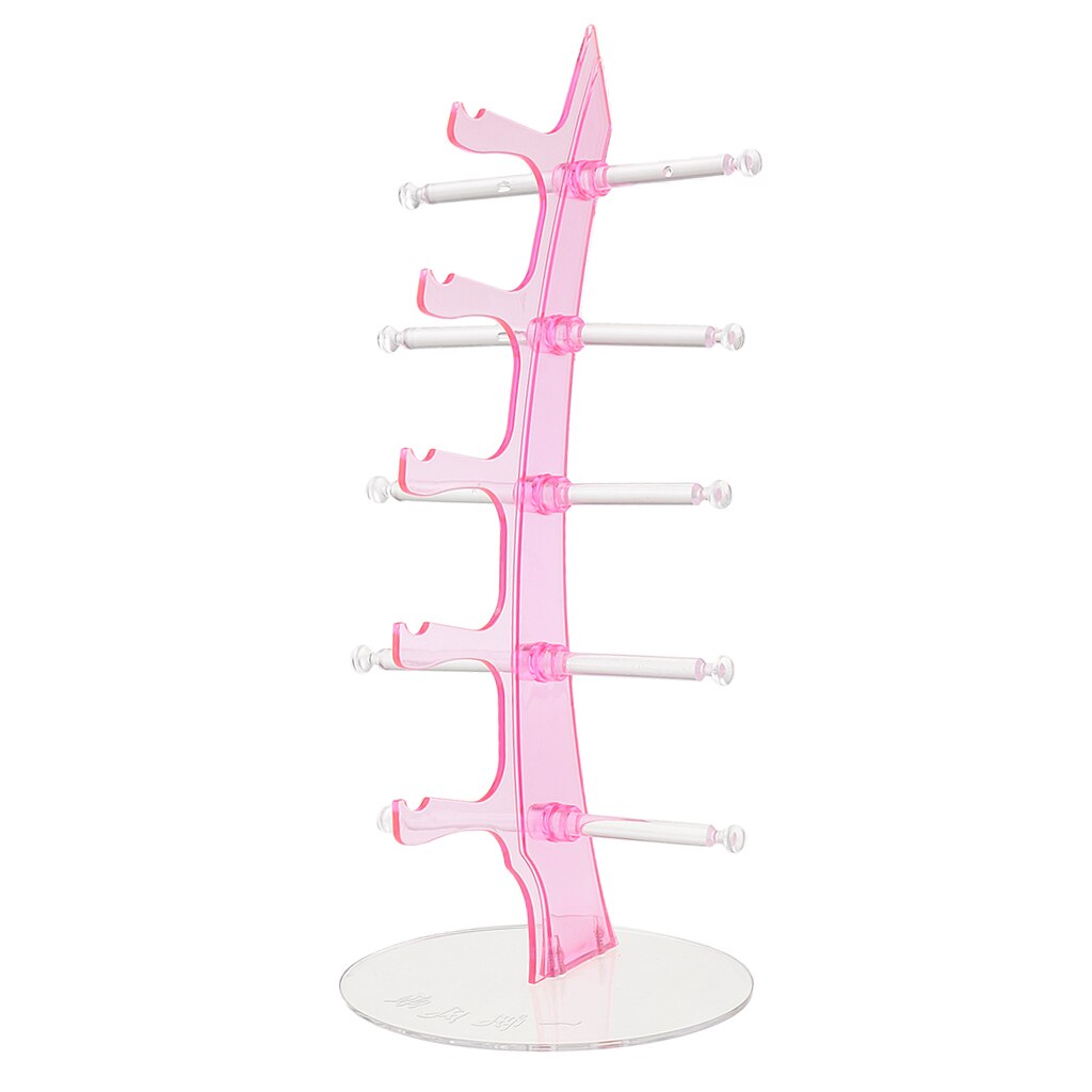 5 Pair Sunglasses Eyeglasses Glasses Acrylic Frame Display Stand Organizer Rack Shelf Show Rack Counter Holder Transparent Holde: Pink