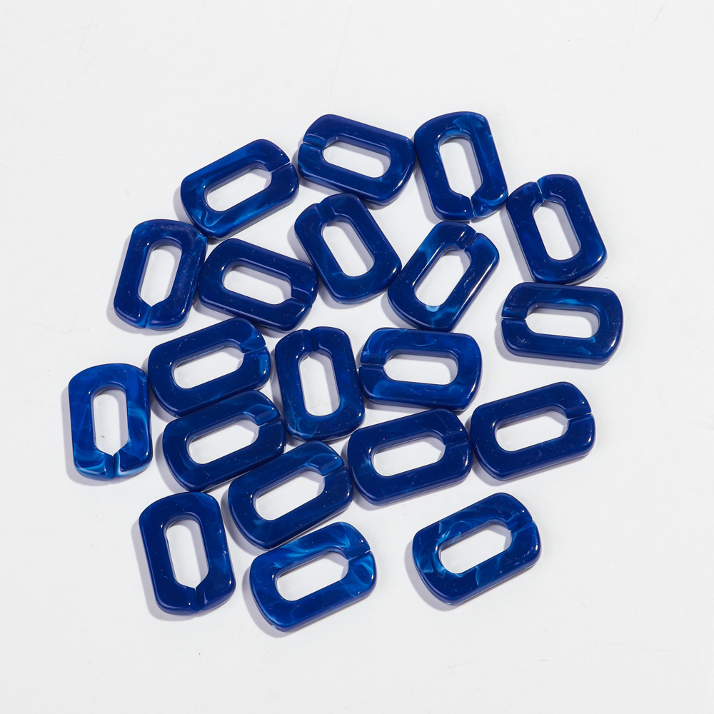 20 piezas 20x30mm cuentas de cadena de eslabones de anillo cuadrado acrílico de colores mezclados para pulsera fabricación de collares accesorios de joyería DIY al por mayor: Plata