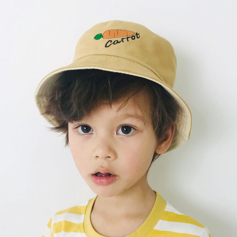 Streetwear panama bucket hattar barn barn utomhus sommar vändbar bucket hatt pojke flicka tecknad fiskehatt