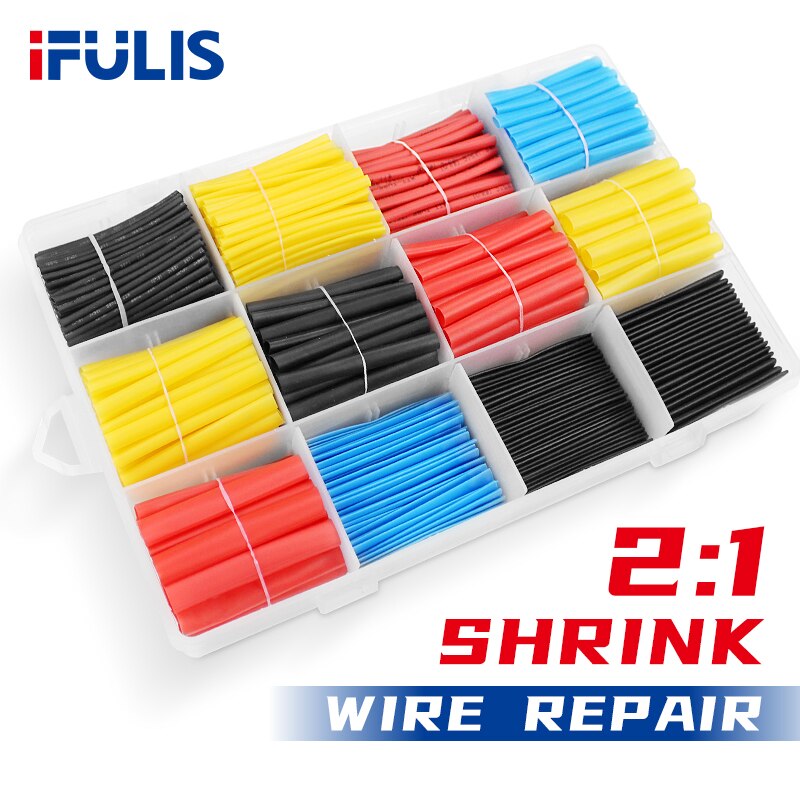 Tubes thermorétractables pour isolation, 800/780/580 pièces, gaine rétractable pour câble de voiture 2:1, plusieurs couleurs