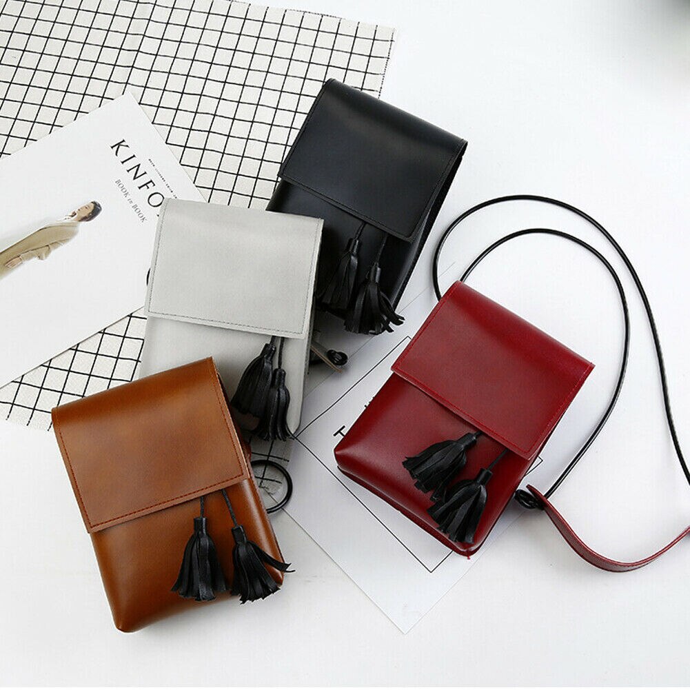 Damevesken skinn veske skulder dame cross body bag tote messenger