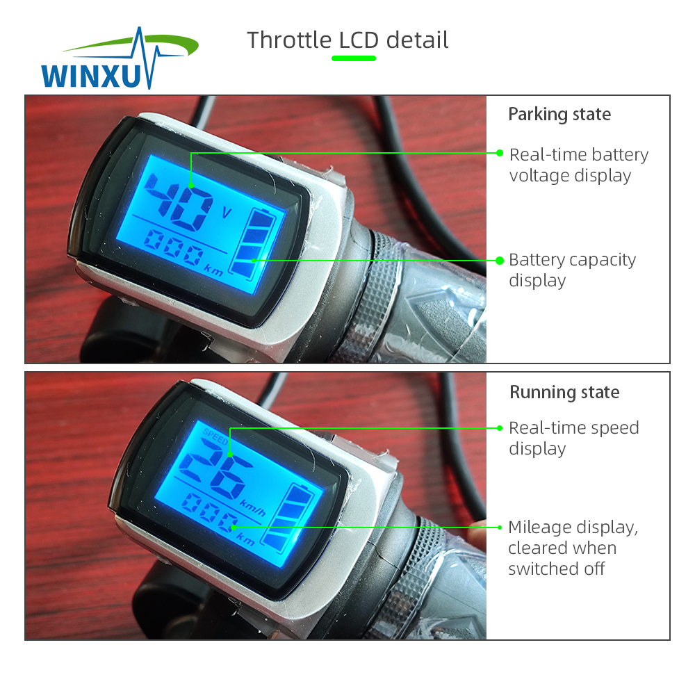 36V 48V 60V 500W 30A Electric Bicycle Brushless Motor Universal Controller with LCD Speed Display Throttle Repair Conversion