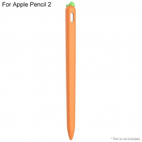 Tegneserie gulerod silikone stylus pen kasse med pen hætter anti-ridse stylus pen beskyttende ærmebetræk til æble blyant 1/2: D til æbleblyant 2