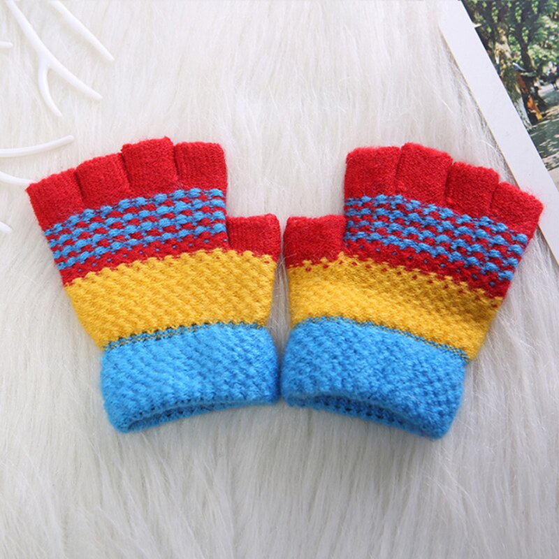 2019 nuovo 2-10 Y Bambini Half-Finger Gloves Guanti Invernali Caldi per Bambini Guanti Per Bambini per I Ragazzi e Le Ragazze Crochet maglia Del Bambino Guanti Regali di Nuovo Anno