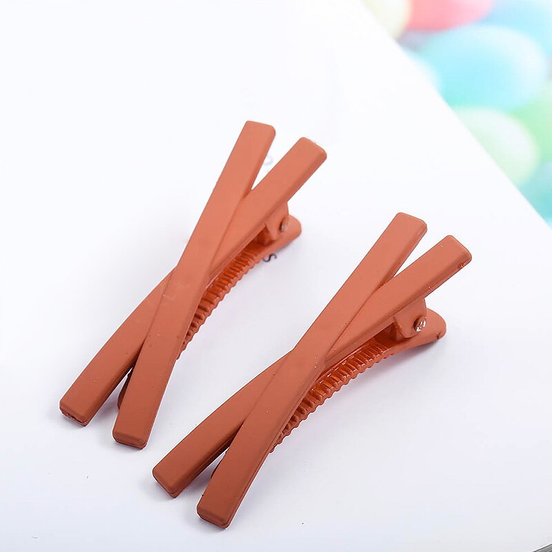 Épingles à cheveux de Style coréen, pinces à cheveux Macaron croisées, couleur bonbon, mates, frange mignonne, accessoires de coiffure,: 2