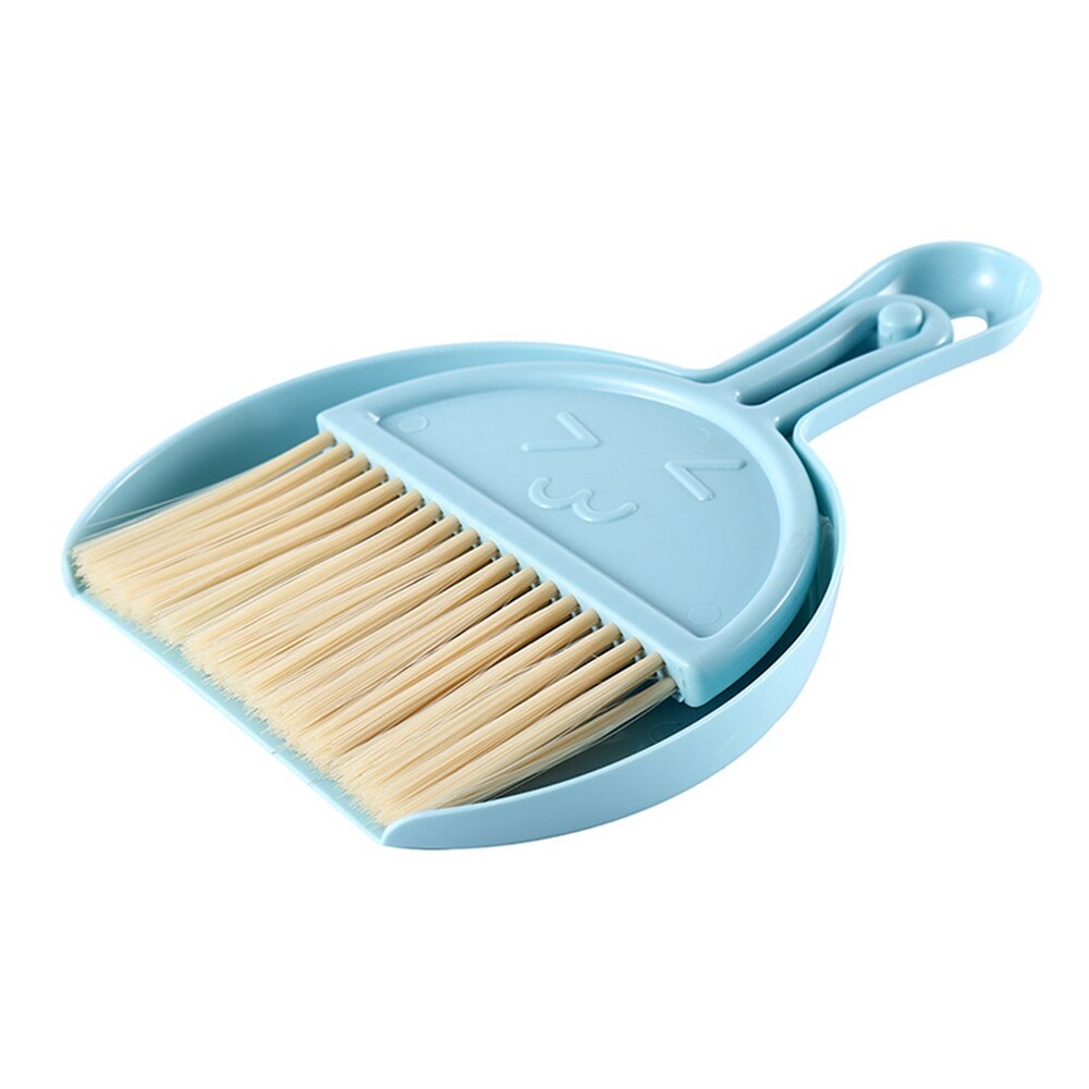 Office Desk Cleaning Set Household Cleaning Tools Mini Desktop Keyboard Cleaning Brush Brush With A Small Broom Dustpan: Blue