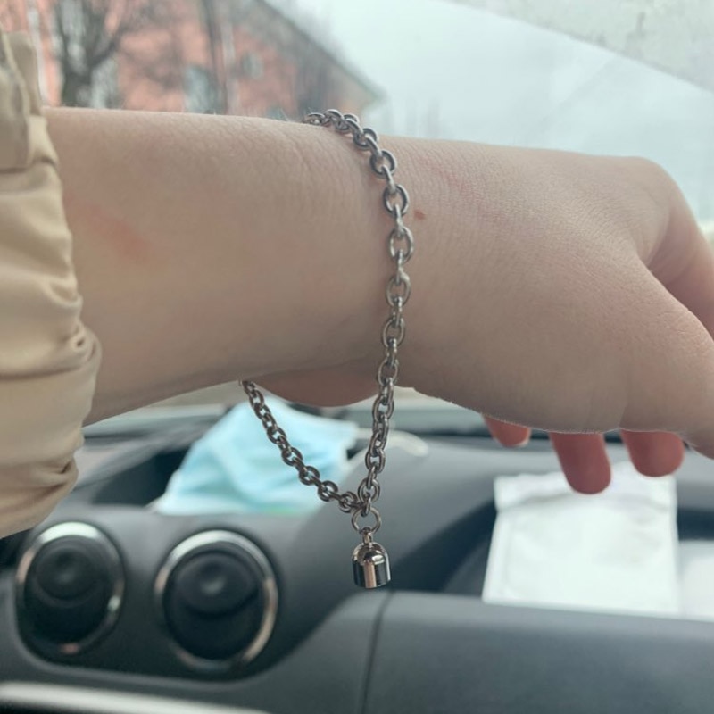 2Pcs/Set Steel O-Shaped Magnet Adjustable Bracelet for Couple Stainless Steel Charm Attractive Men and Women Valentine'Day