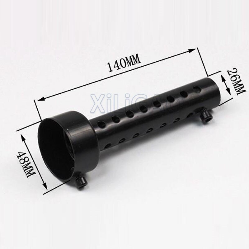 Eksos motorsykkel lyddemper justerbar db killer svart farge metall lyddemper 35/42/45/48/60mm passer til de fleste eksos fin lyd  mf010: 140 x 48mm