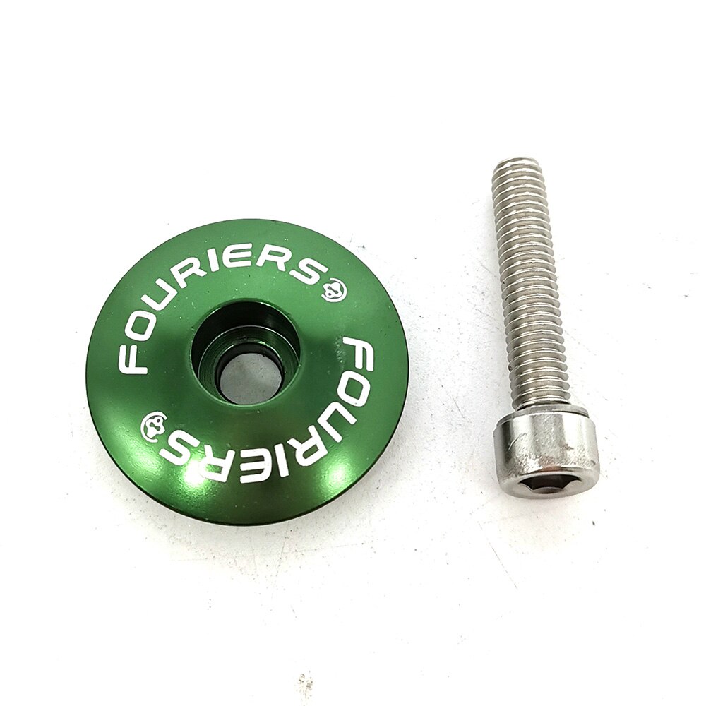 FOURIERS Bicycle Headset top cap With stainless steel screws bolt Fit on 1-1/8 fork MTB Road Bicycle Headsets Bicycle Part: Green