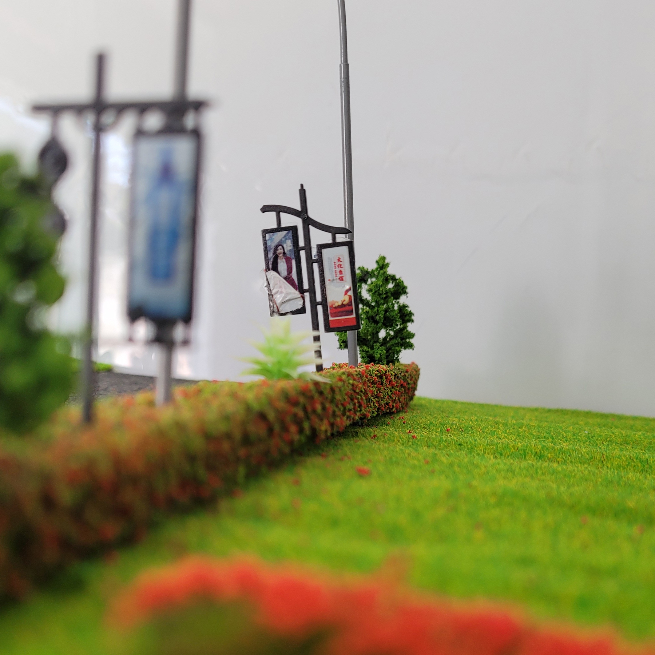 Simulation Billboard Model Scene Street Billboard Train Building Sand Table Micro Landscape Diorama Diy Material Accessories