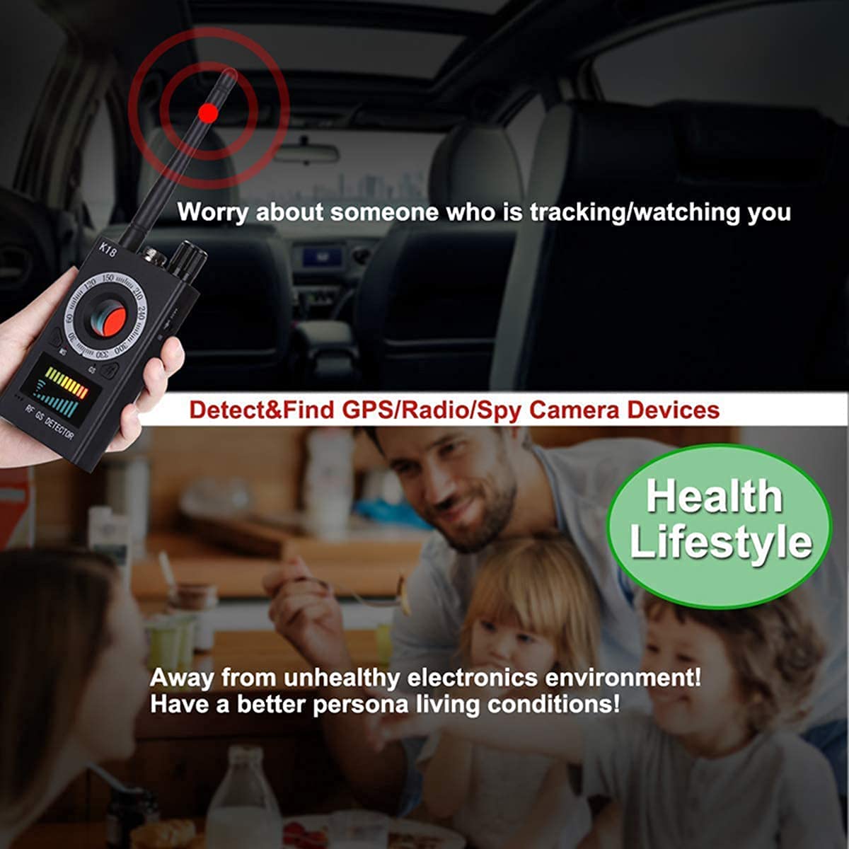 Multifunctional Radio Signal Detector, Anti-Monitoring Wireless Detector, GSM Device, Tracer Finder