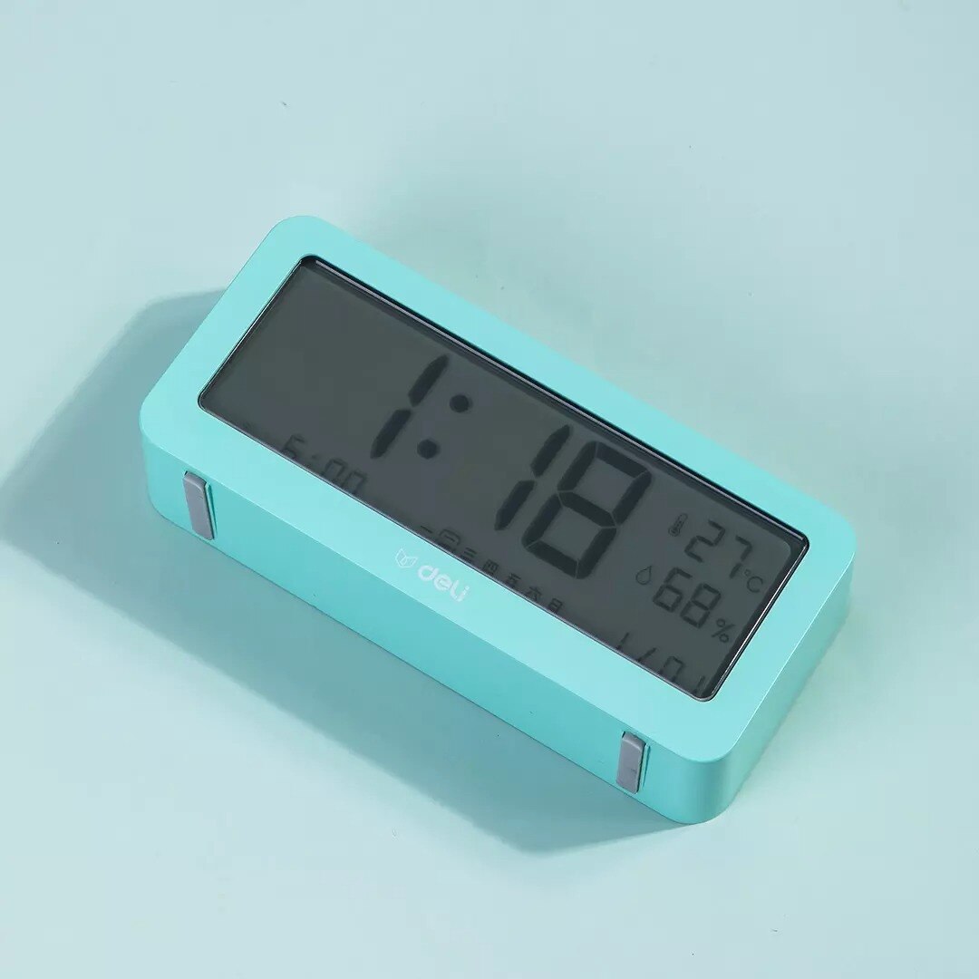 Xiaomi LED Electronic Alarm Clock Digital Clock Temperature and Humidity Monitoring With Backlight Touch ABS 3-color deli Made