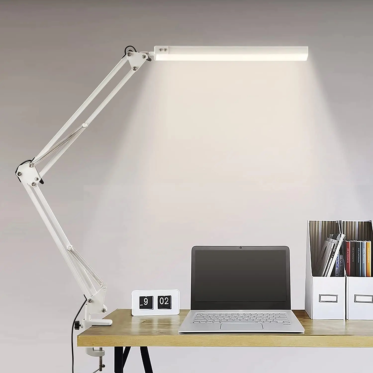 Lampada da scrivania a LED pieghevole in metallo per la casa Lampada da scrivania regolabile con protezione per gli occhi a 3 colori per computer da lavoro da lettura in soggiorno: Grigio