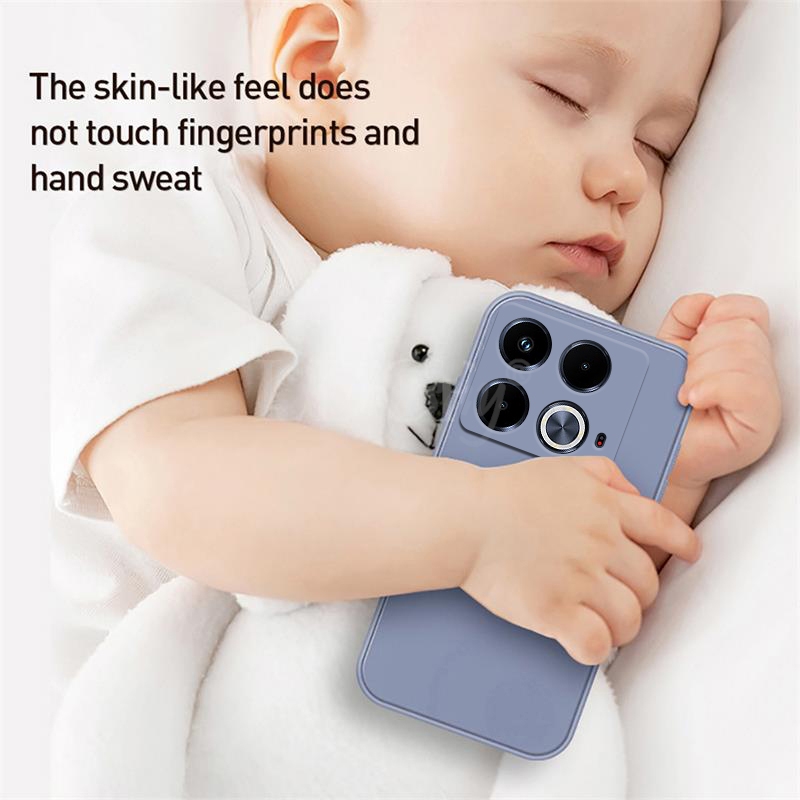 Pour Infinix Note 40 étui en Silicone liquide étui de protection uni Infinix Note 40 couverture TPU antichoc Infinix Note 40 Pro Pllus