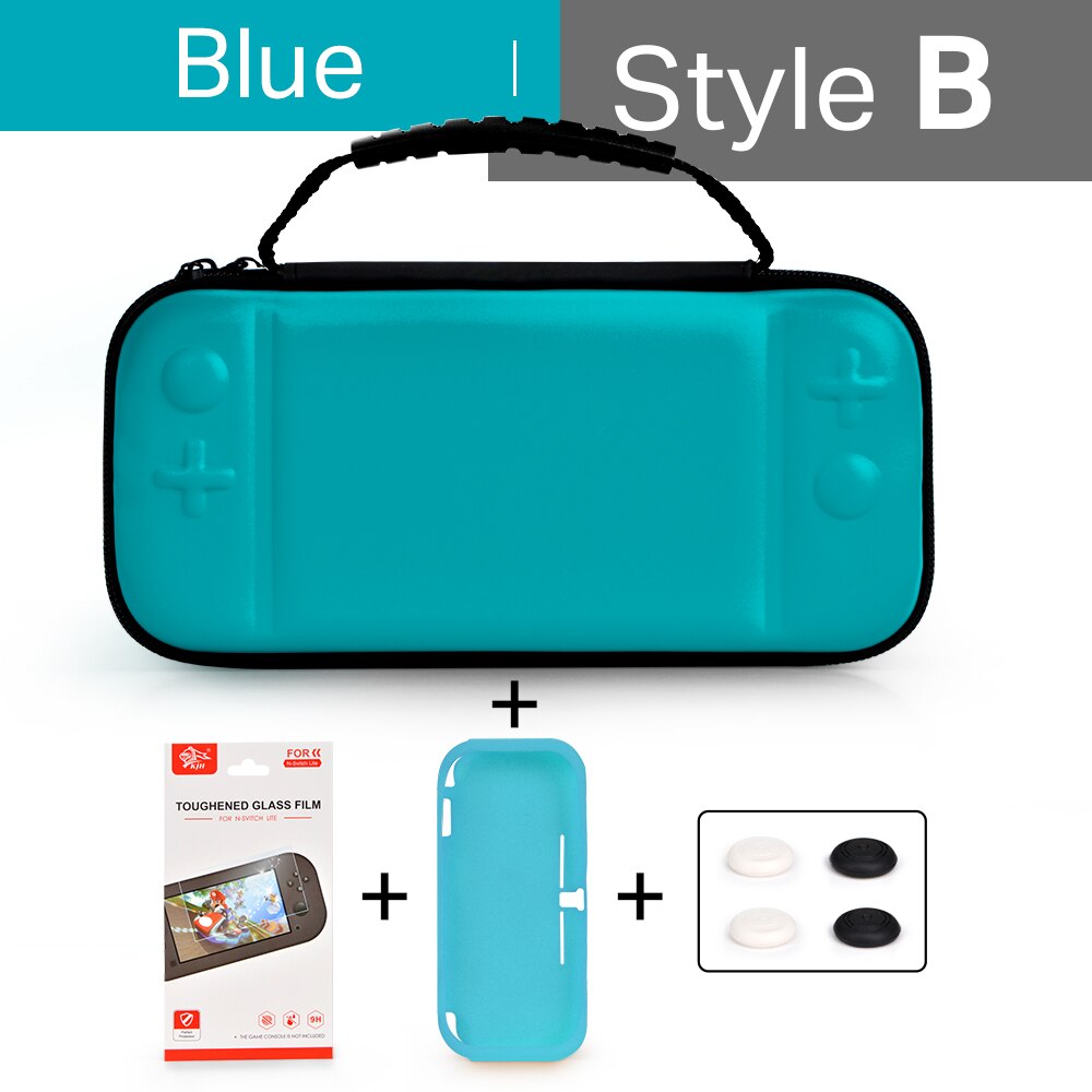 For Nintend Switch Lite Portable Bag Storage for Switch Mini Protector Case for Nintendo Switch Mini Accessories: H-Blue-3in1