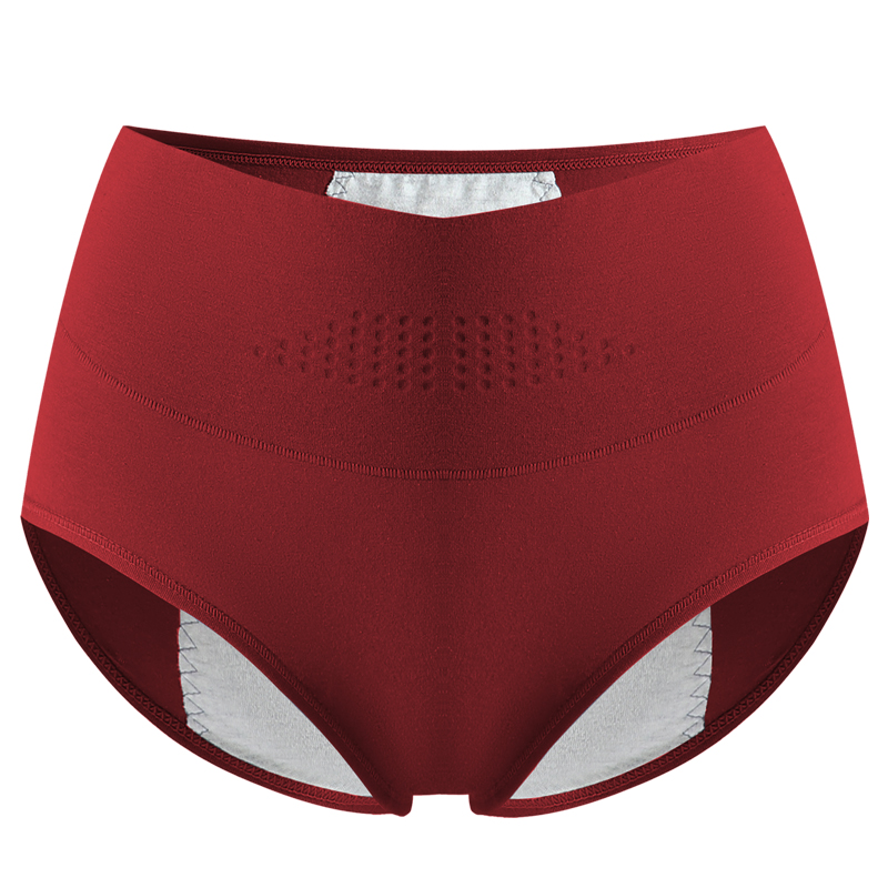 Bragas menstruales de cintura alta para mujer, pantalones de período ancho, ropa interior fisiológica a prueba de fugas, calzoncillos femeninos de algodón de talla grande L-4XL: XXXL / Azul cielo