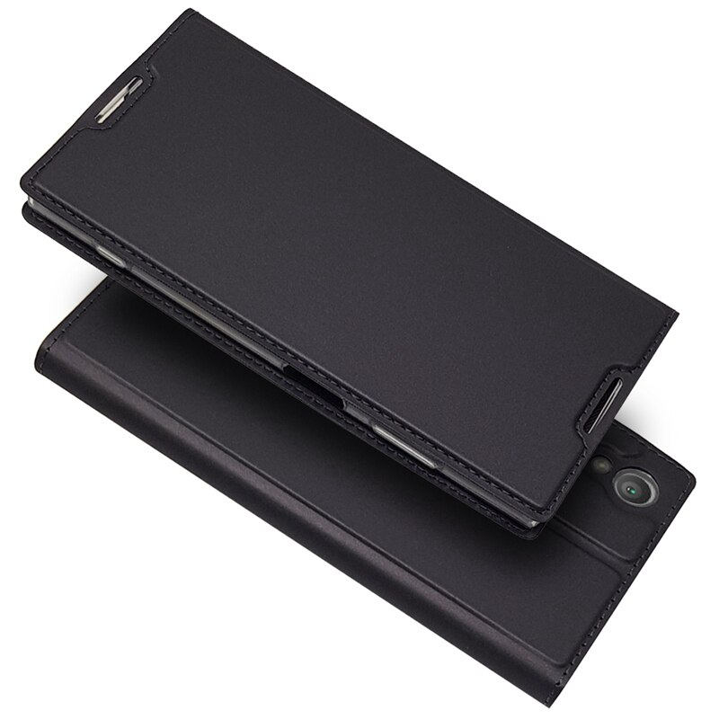 TIKONO For Sony Xperia XA1 Plus Case XA1Plus 5.5 Luxury Leather Flip Book Cover Phone Bags Cases for Sony Xperia XA1 2 Xper XA1+: Black