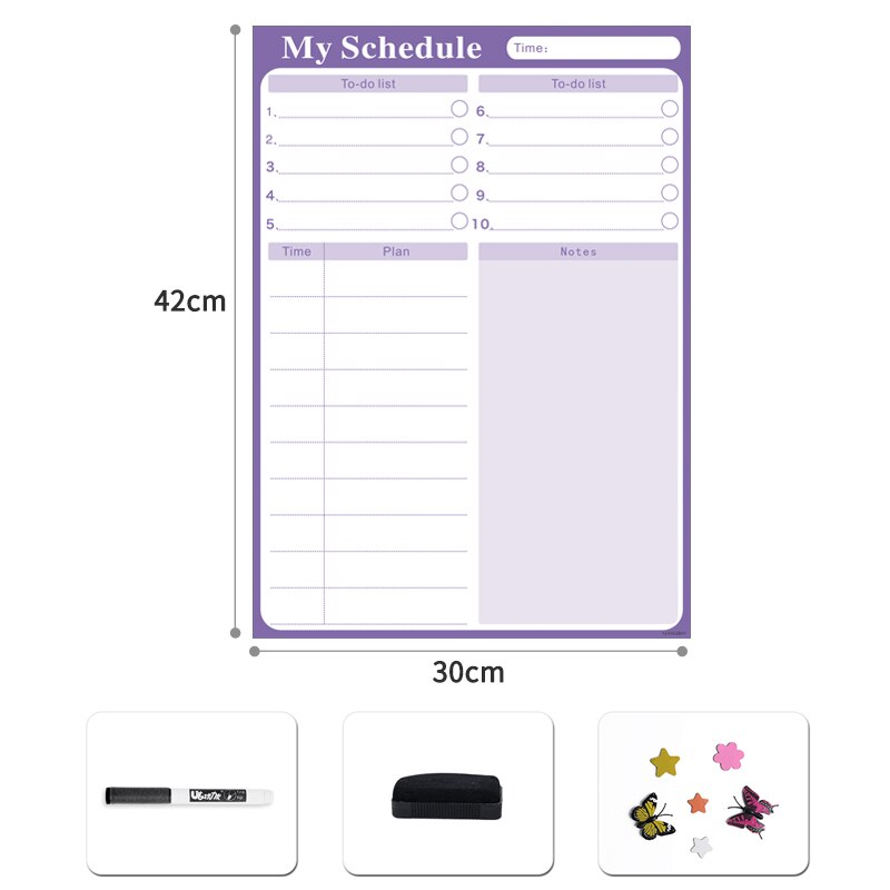 Magnetic Time Management Calendar Students Daily Weekly Monthly Schedule Planner Organizer Writing Notice Boards Fridge Magnets