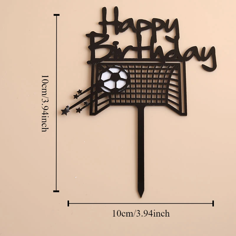 Akryl dreng fodbold sport tema tillykke med fødselsdagen kage topper tegneserie børn fodbold fødselsdag kage dekoration fest forsyninger: Bk -2 lag