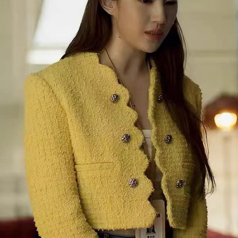2024 Dames Korte Jassen Voor Vrouwen Casual Tweed Jassen Elegante Mode Wollen Bovenkleding Chaquetas Casaco Abrigos De Mujer: S