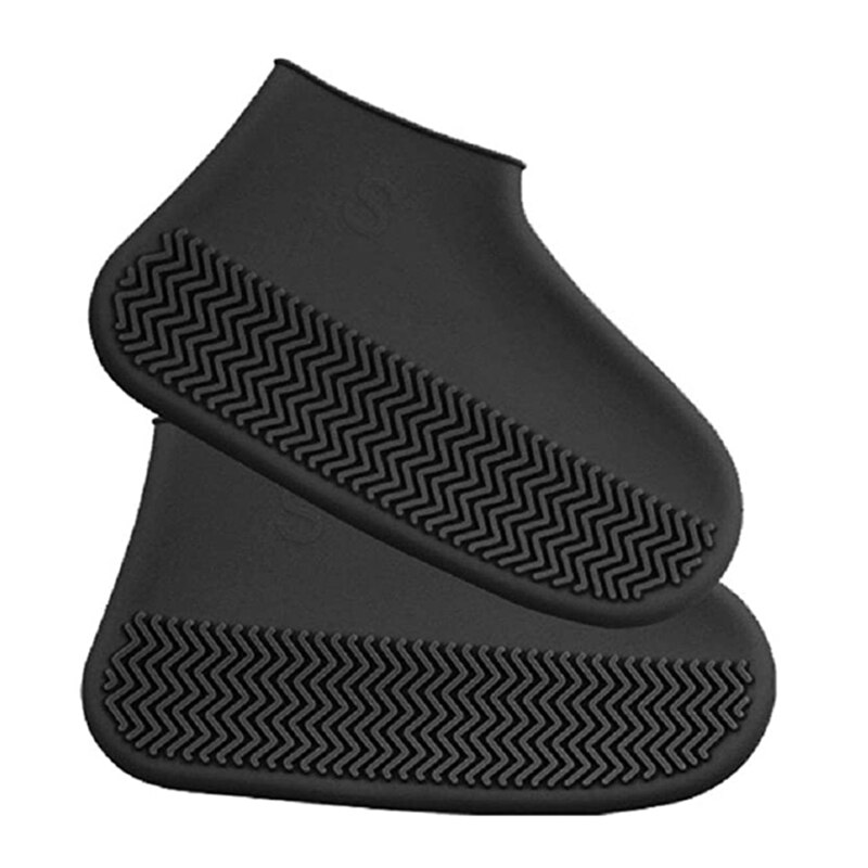 Silicone Rain Boots Cover Waterproof Cotton Pad Non-Slip Wear-Resistant Outdoor Pocket Shoe Cover: D