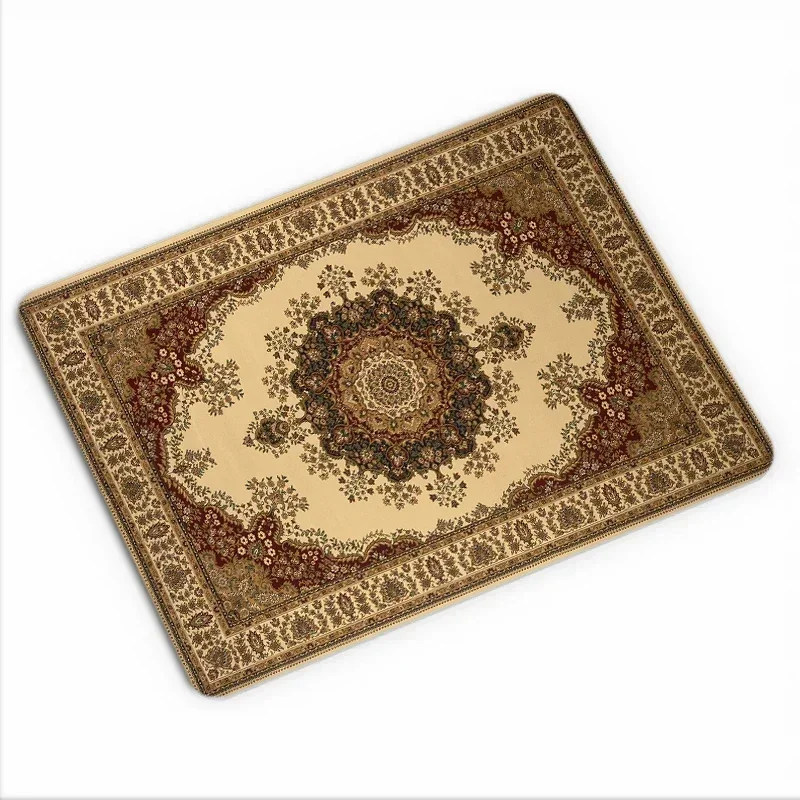 Persian Carpet Computer Laptop Mouse Pads Mysterious Decorative Desk Mats Washable Non-Slip Rubber Base with Precision Lock Edge: XXL / BEAN PASTE