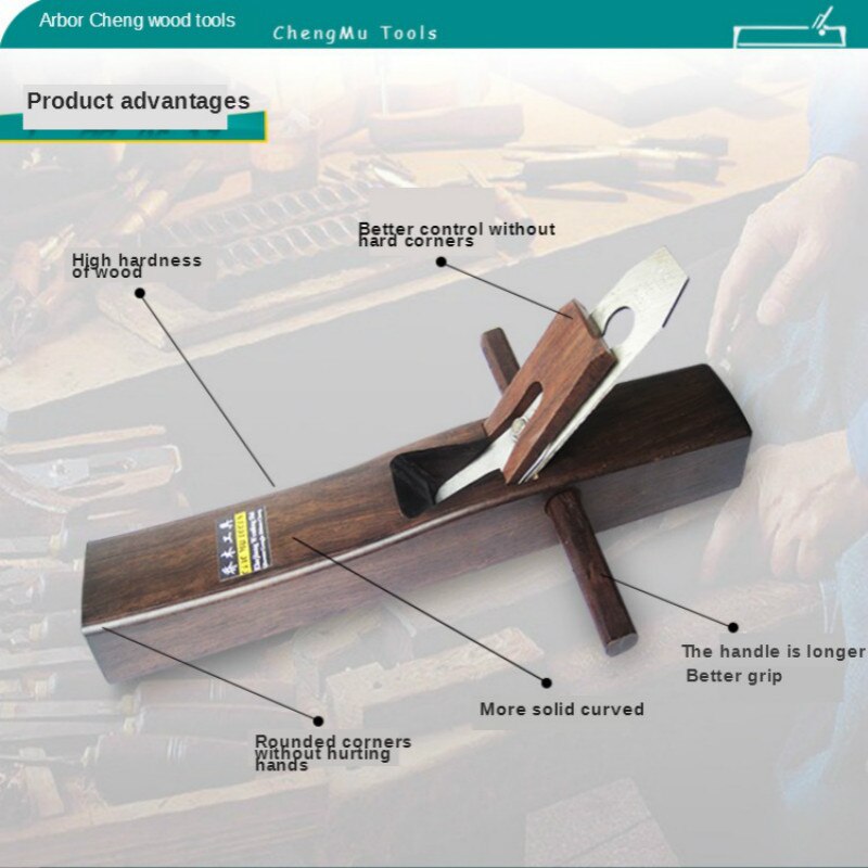 Direct Selling Hong Kong Style Ebony 180mm Plane/woodworking Tools/carpentry Manual Manual, Wood Plane, Tool Maker Wood Planer