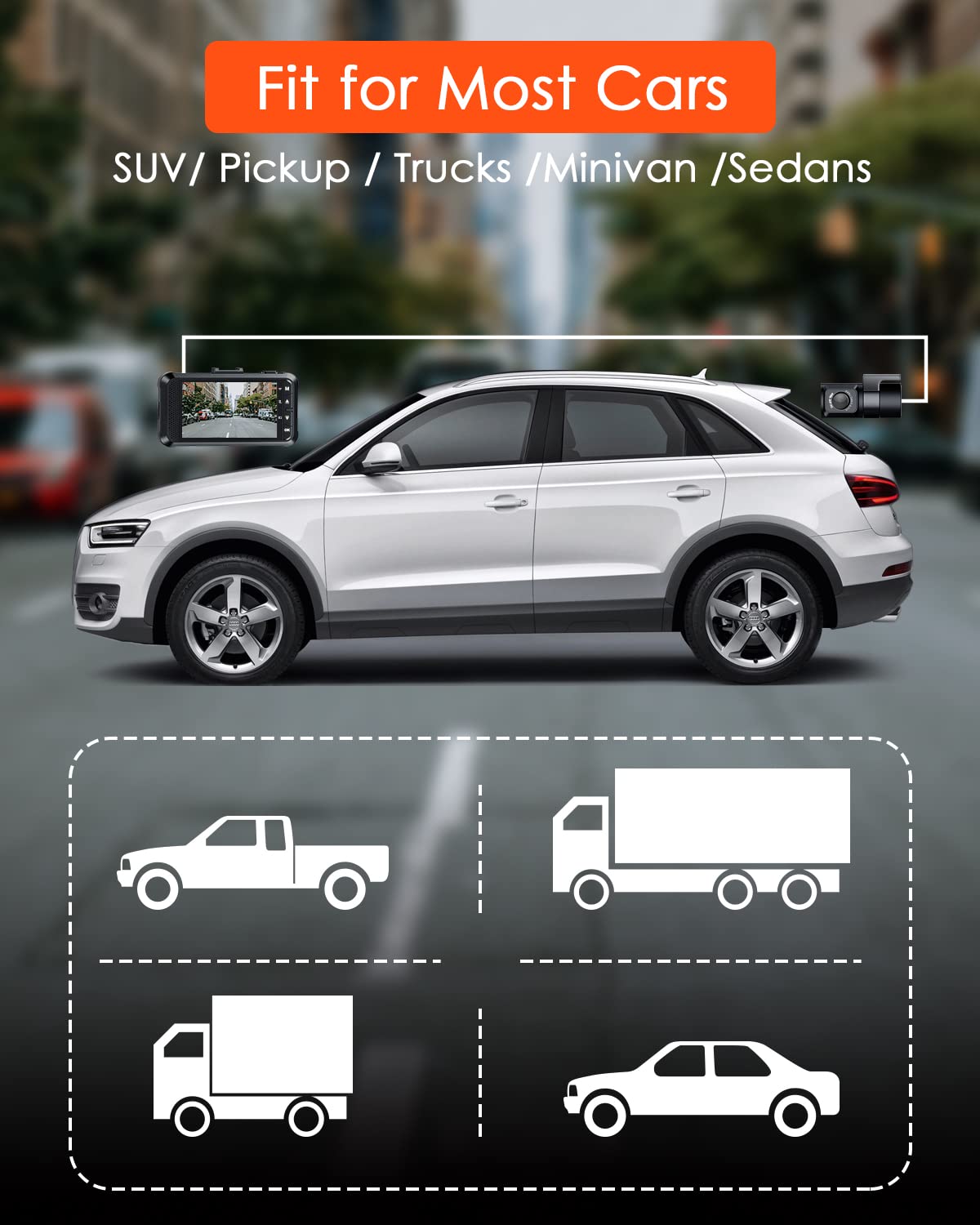 Vantrue Rückkamerakabel für N4, X4S Dashcam, kompatibel mit SUV/aufsammeln/Lastwagen/Minivan/Sedans/Anhängern
