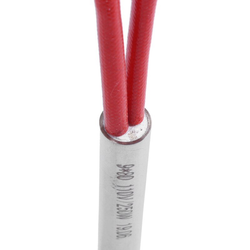 Cartouche chauffante rouge à deux fils et 9mm x 80mm éléments chauffants  ac 110v 250w