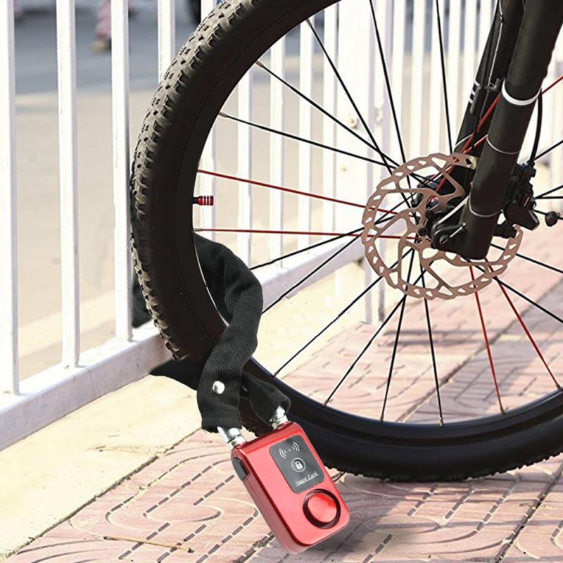 Y797g vandtæt smart kædelås bluetooth cykelkædelås anti-tyveri smartphone kontrollås rød
