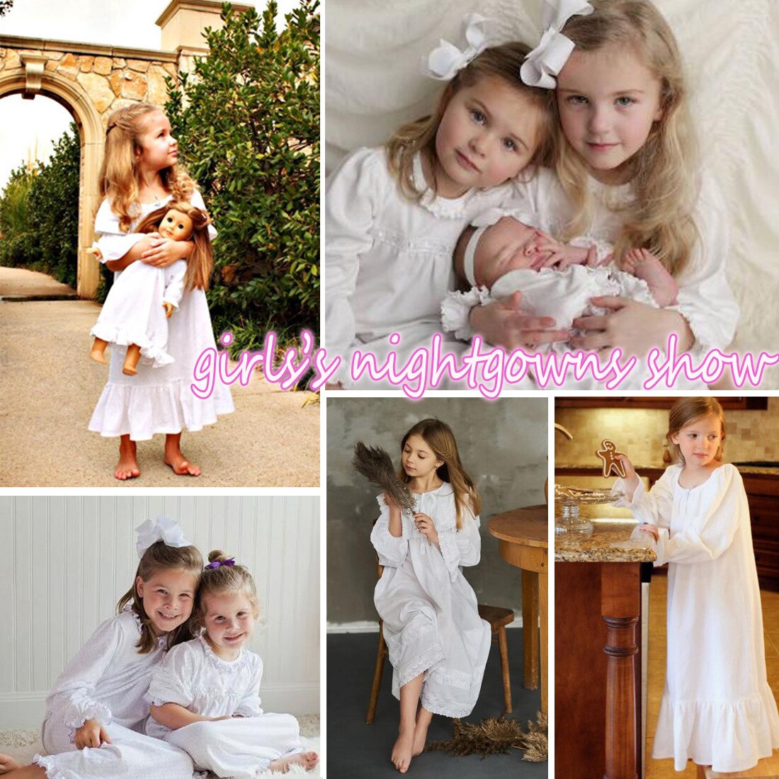 Camisón de estilo europeo Vintage para niña, ropa de dormir de algodón blanca, vestido largo fino de princesa, ropa de dormir para el hogar