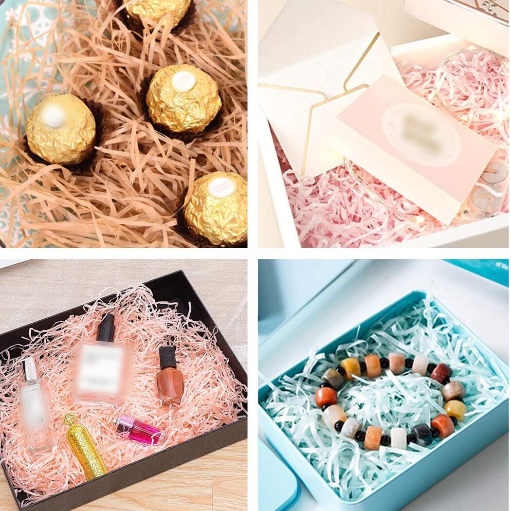 Paper Shreds Hamper Iridescent Material Packing Recyclable Shredded