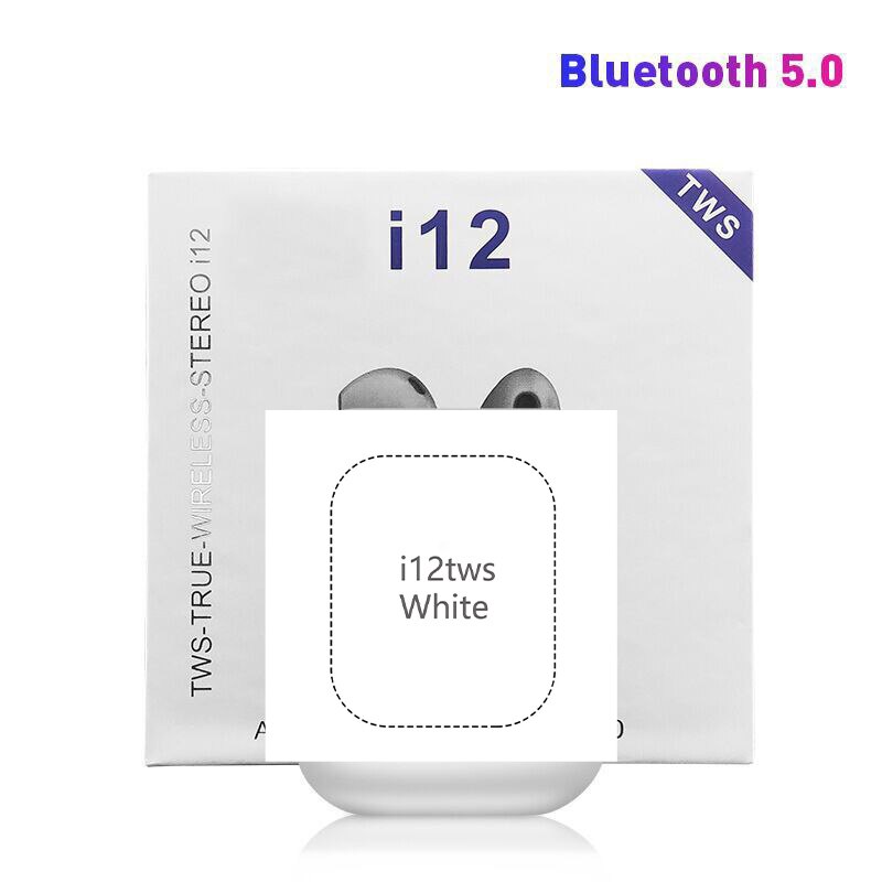 Tutew Stereo Senza Fili Auricolari i12 TWS Auricolare Bluetooth Mini Cuffie Senza Fili di Tocco Auricolare fone de ouvido PK i7s i9s i11: WHITE