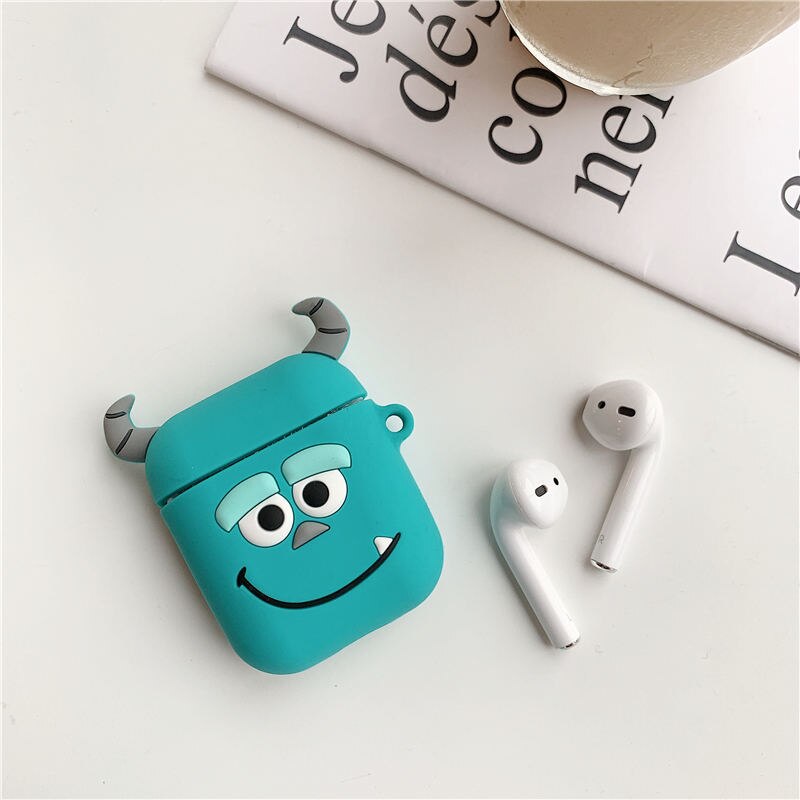 Funda bonita para AirPods 2 funda protectora de silicona de dibujos animados funda de aire para auriculares para cápsulas de aire auriculares funda de transporte