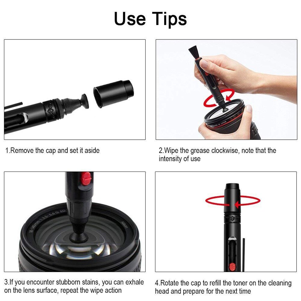 Camera Cleaning Kit Sensor Cleaning Kit with Air Blower Cleaning Swabs Cleaning Pen Cleaning Cloth for Most Camera Phone Laptop