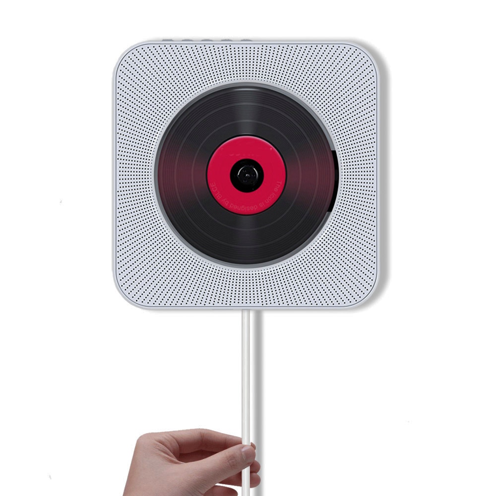 Vægmonteret bluetooth cd-afspiller, trækkontakt med fjernbetjent hifi-højttaler usb-drev afspiller hovedtelefonstik aux input/output