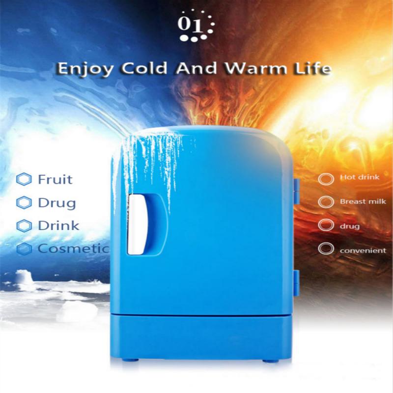 Mini 12V Car Camping Small Refrigerator Mini Fridge Cooler & Warmer Enough Capacity 4L Food Fruit Storage Freezer Cooling Box