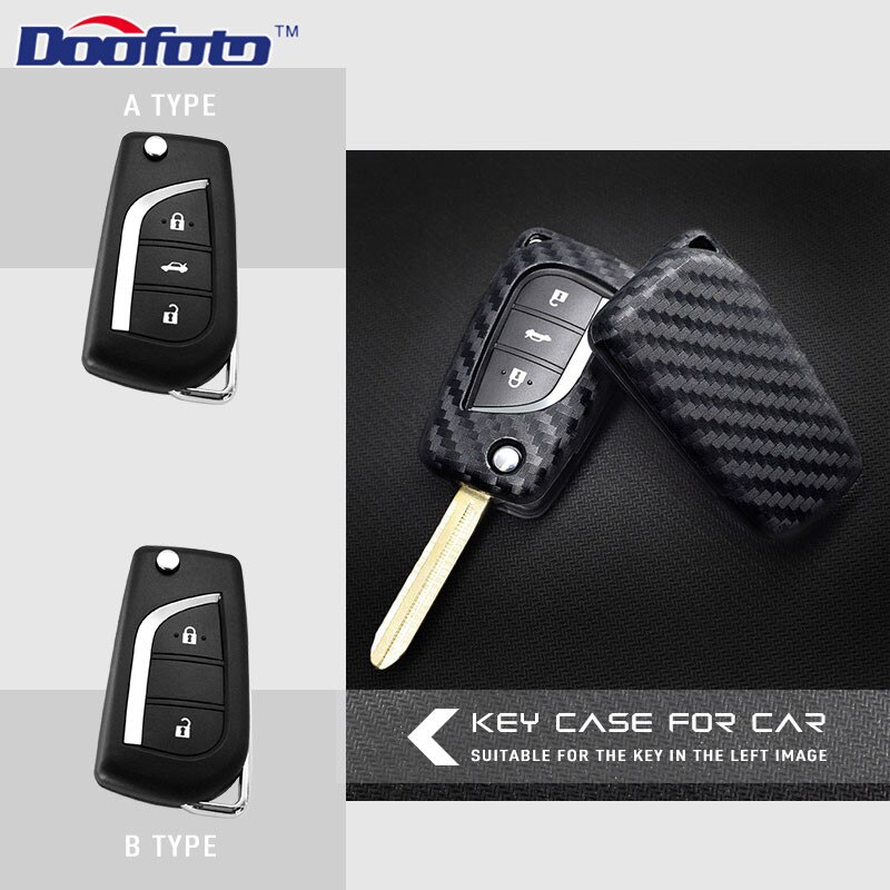 Doofoto tilbehør bil nøkkel skall dekorasjon nøkkel deksel tilfelle til toyota camry prado krone rav 4 bil styling 1 stykker auto klistremerke