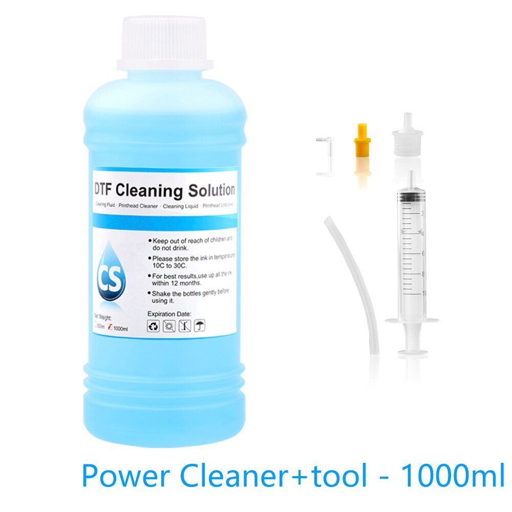 Dtf Inkt Cleaning Oplossing Vloeistof Voor Dtf (Directe Overdracht Film) printer Printkop Buis Schoonmaken (3 Capaciteit Opties): 1000 power with Tool