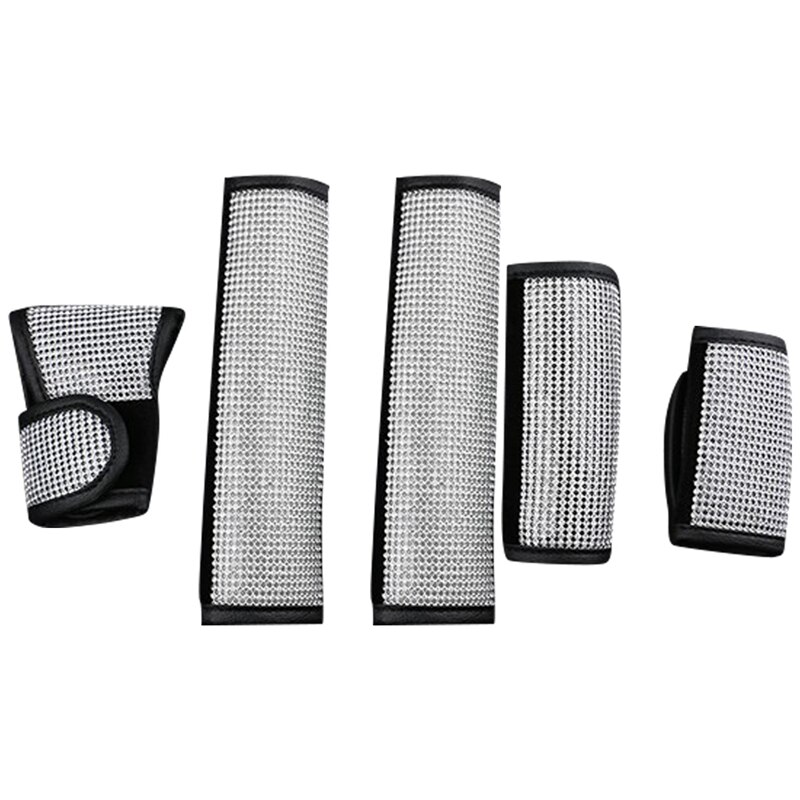 Crystal Autogordel Cover En Gear Handvat Handschoenen, Handrem Cover En Deur Handvat Handschoenen, algemene Auto-onderdelen 5 Stks/set