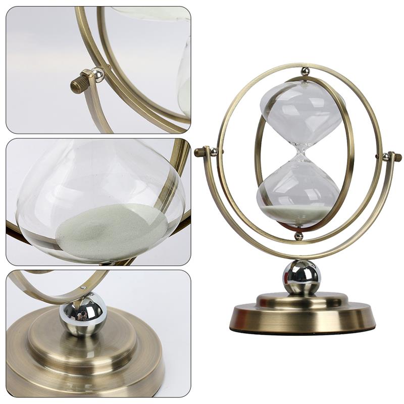 Globe Sand Timer Clock 1 Hour Retro Sandglass 30 Minutes Time Hourglass Timer Living Room Office Home Decoration