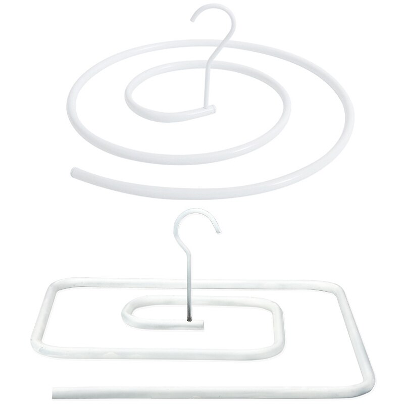 Paquet de 2 cintre spirale pour drap de lit, draps, couette, housse de matelas. Supports à spirale pour couette (carré + carré), blanc: Default Title