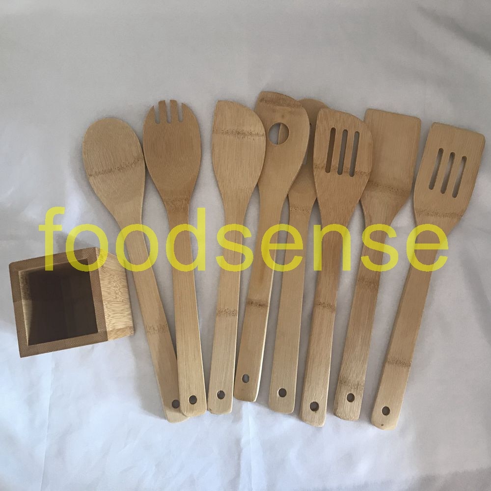 Keukengereedschap Keukengereedschap Bamboe Gebruiksvoorwerp Kit Met Doos
