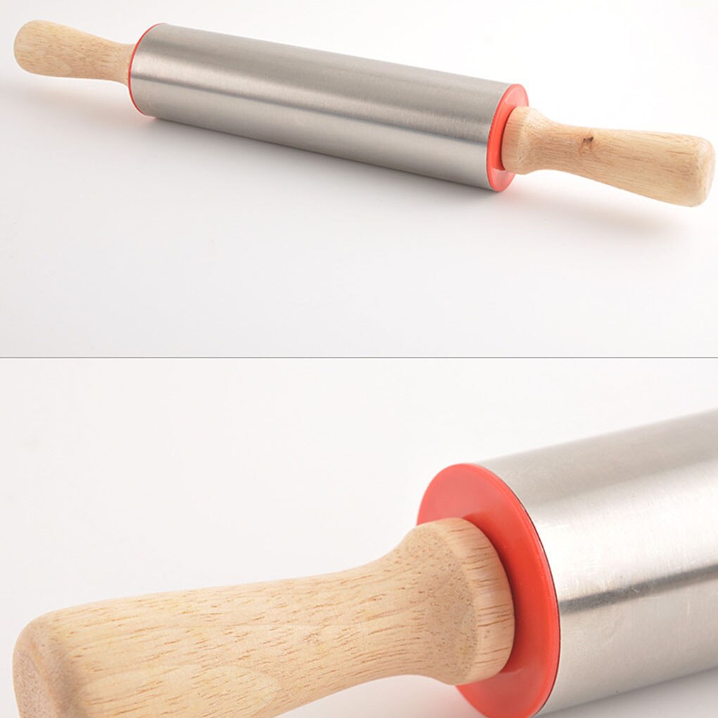 Stainless Steel Roller Rolling Kitchen Cookie Pastry Pasta Pizza Bakery Dough Roller Cooking Baking Tool
